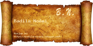 Badila Noémi névjegykártya